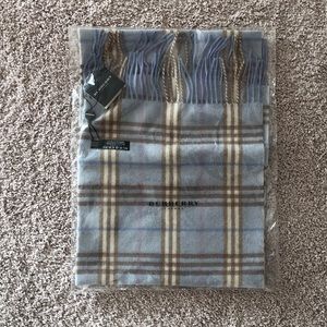 Brand New Sky Blue Burberry Cashmere Scarf